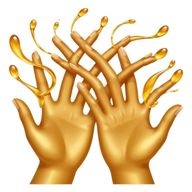 Golden liquid around the dancing hands sticker