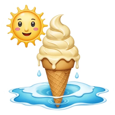 An ice cream on the sea with the sun above sticker