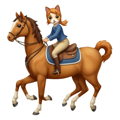 cat riding a horse sticker