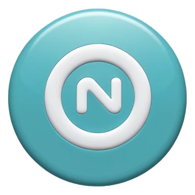 Crea Un logo animado de un círculo color Turquesa y letras blancas con las siglas NHD sticker