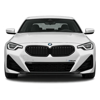 white BMW M240i G42 front view realistic icon style sticker
