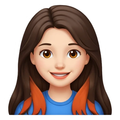 long haired brunette girl blushing a lot sticker