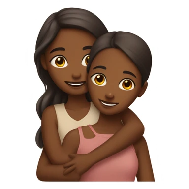 brown skin girl hugging her brown skin friend sticker