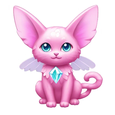 Shiny Pink Diamond-Fairy-type-Fakémon-Cat full body sticker