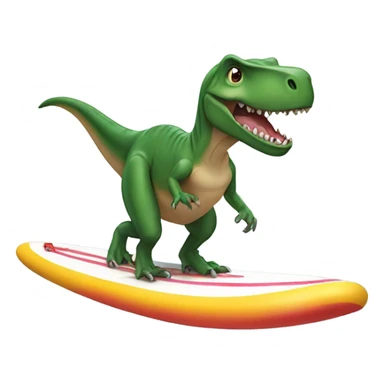 Trex on surf board sticker