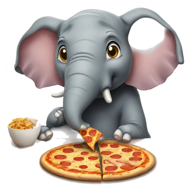 elephant eating pizza sticker
