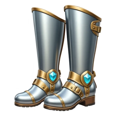 fantasy steel armor boots with decorative engravings sticker