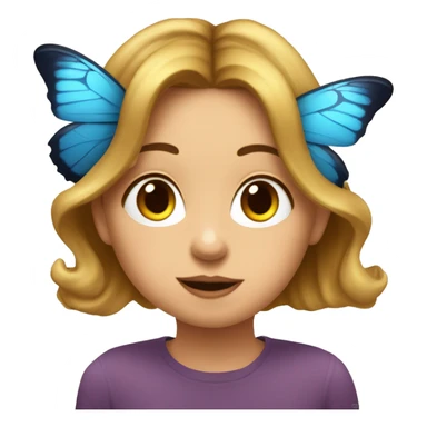 Fille qui fait un bisous avec un noeux papillon sur le coin de la tête  sticker