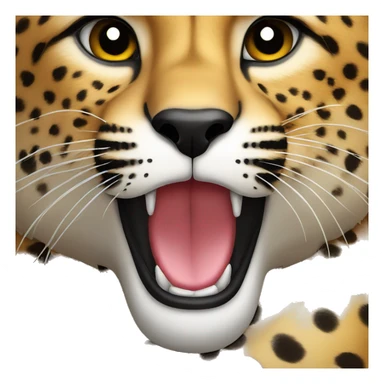 cheetah kissing mouth sticker