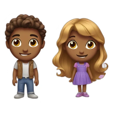 Bonnie and Slide cartoon characters  sticker