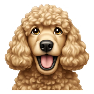 angry golden poodle face sticker