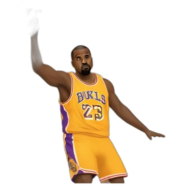 Kanye west dunking a basketball sticker