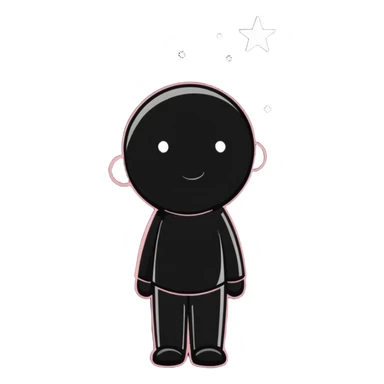 Person fading away into sparkles and stars, magical disappearance effect sticker