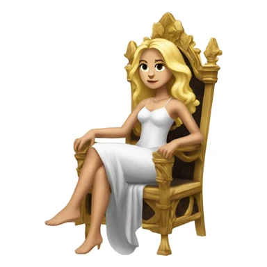 Blonde goddess on throne  sticker