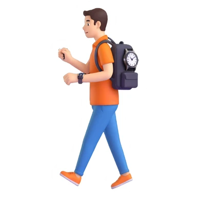 Worried person checking the time on their watch in a hurry. sticker