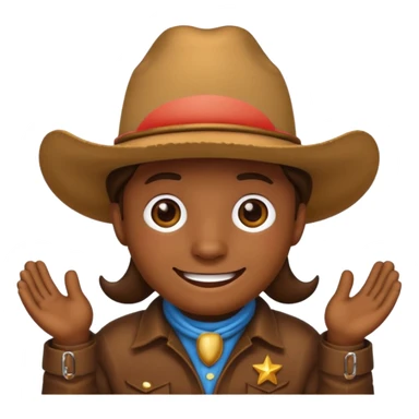 Poop emoji wearing a cowboy hat sticker