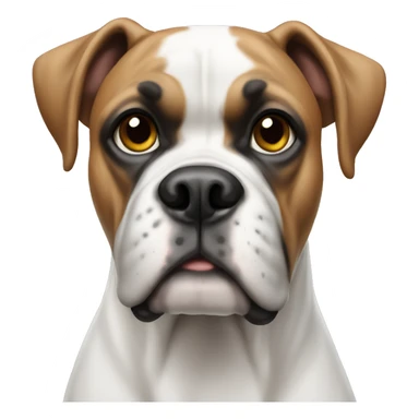 white boxer dog sticker