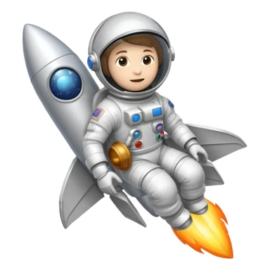 Astronaut on rocket sticker