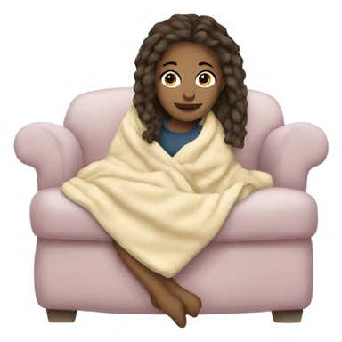 White girl cozy blanket  sticker
