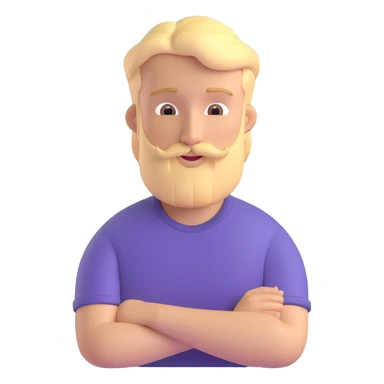 blonde man with a beard, wearing a t-shirt, friendly look sticker