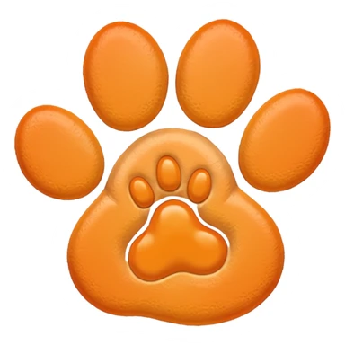 a very pale pastel orange pawprint sticker