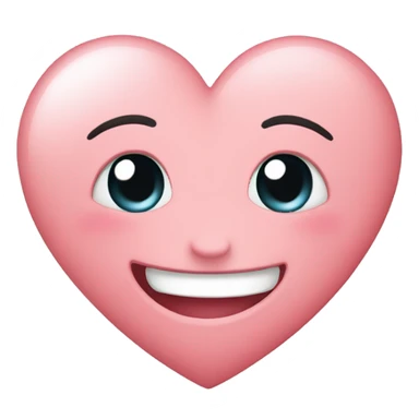 Heart with happy face cute add blush sticker
