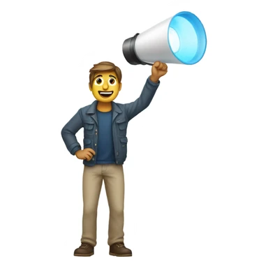 Guy holding a film light on a boat sticker