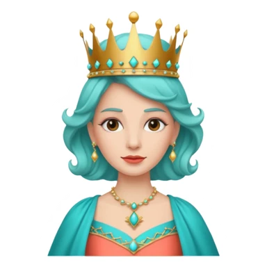 Queen – coral staff + turquoise gown. sticker