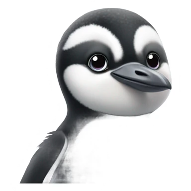 A cute grey and white baby penguin sticker