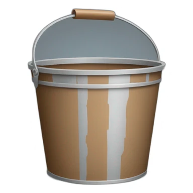 bucket with brown paint sticker