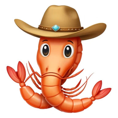 Shrimp With Cowboy hat sticker