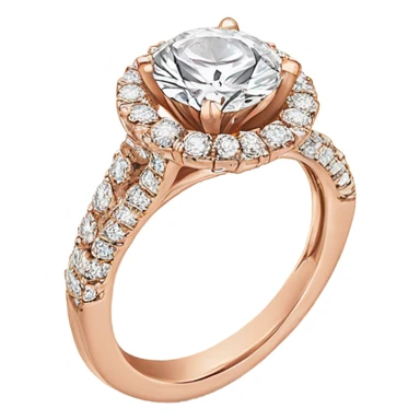 Rose gold engagement ring with round diamond sticker