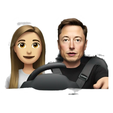Elon musk driving a girl sticker