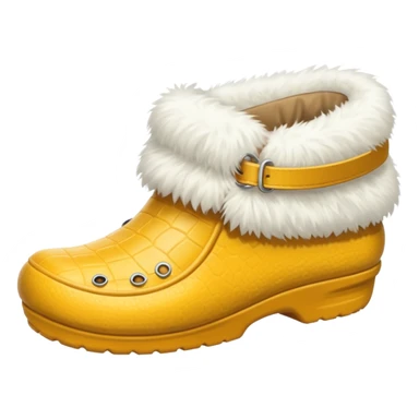 crocks with fur lining in white color sticker