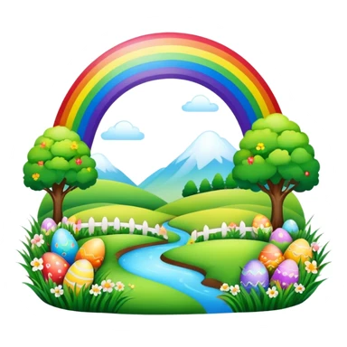 an easter rainbow landscaping  sticker