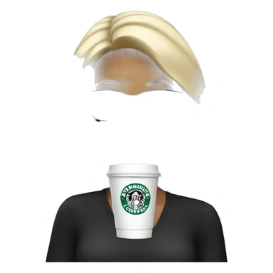 Blonde hair woman with black glasses drinking Starbucks  sticker