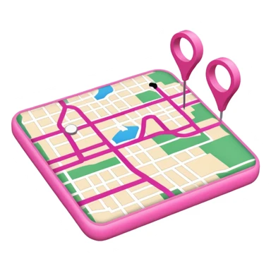 mix pink of a big gps map of the lines sticker