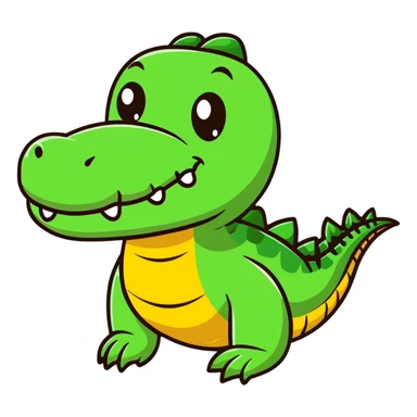 cute friendly crocodile with a smile sticker
