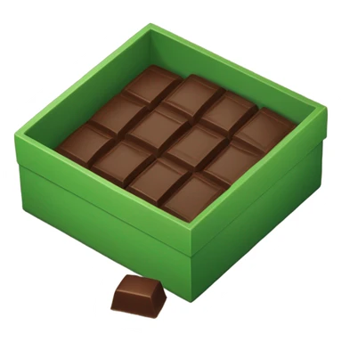 Green box of chocolate sticker