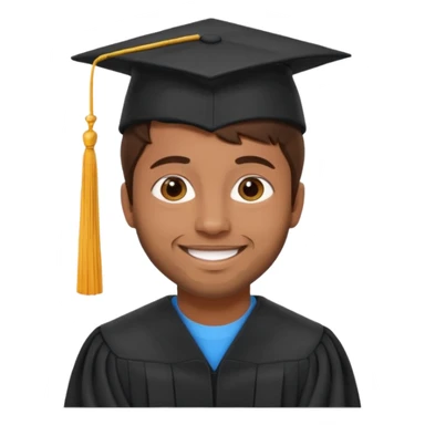brown man Brunette with graduation sticker