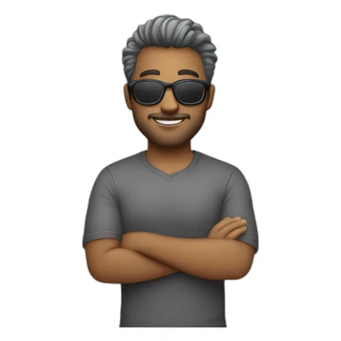 chico de 36 años con pelo corto gris oscuro y gafas  sticker