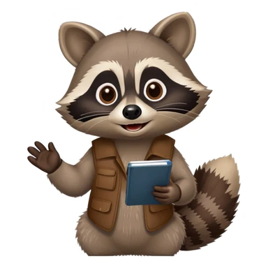 raccoon giving a PowerPoint presentation sticker