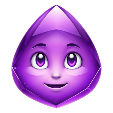 Cinematic Realistic Amethyst Emoji, Rich and soothing, with smooth, polished purple facets catching the light and casting soft, calming reflections. The deep violet hue seems to glow with an ethereal light, radiating peaceful energy and elegance. Soft glowing outline, capturing the essence of tranquility and mystery in a stunning amethyst. sticker