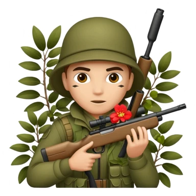 sniper in a big bush sticker