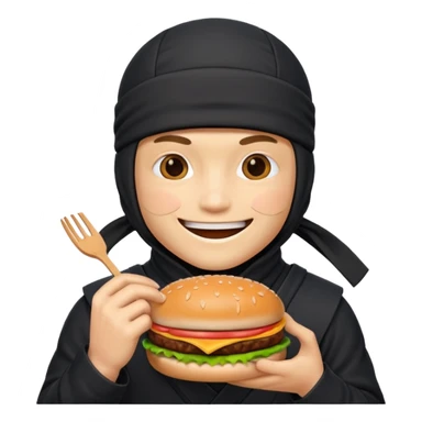 ninja with hambuger sticker