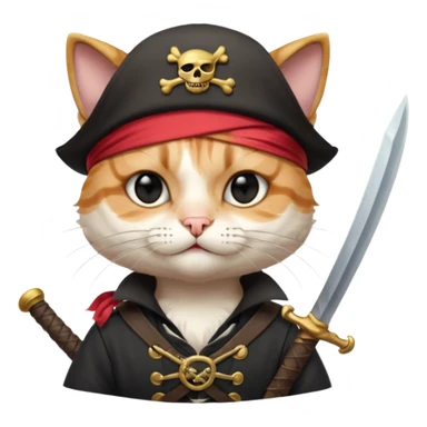 pirate cat with human body one eye mask sticker