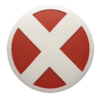 red and white circle with red triple tau cross inside sticker