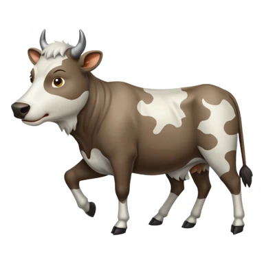 A cow being HUNTED by a wolf sticker