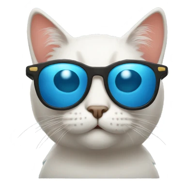 A cat with a sunglass sticker