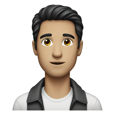 a guy with black hair, light blue eyes  sticker